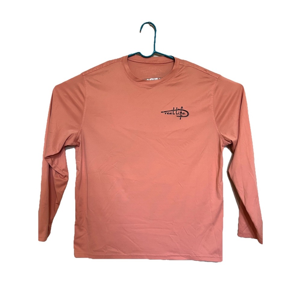 Reel Life Sun Shirt Mens XL no Tag Orange Performance Fishing Workout Gym Beach